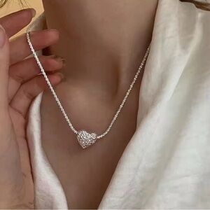 S925 Minimalist Silver Heart Necklace
